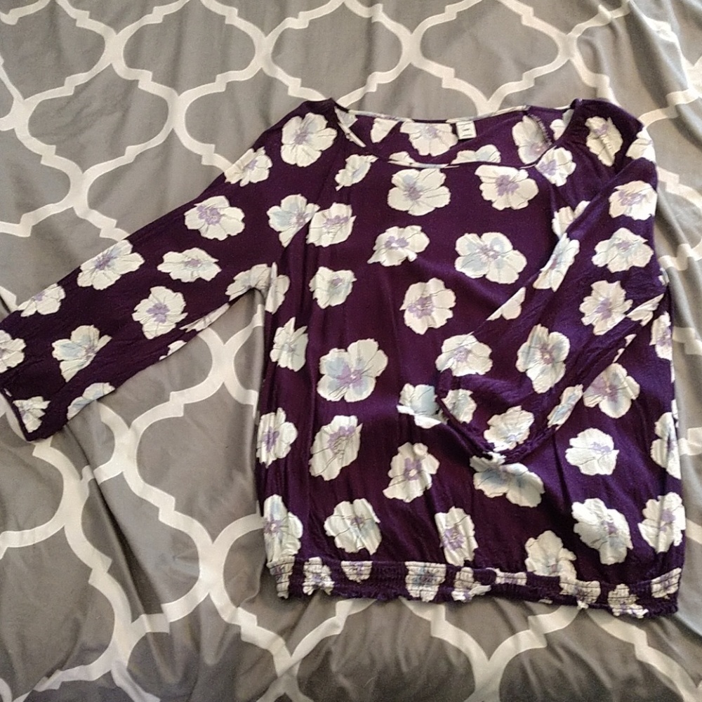 Old Navy, purple flowered blouse